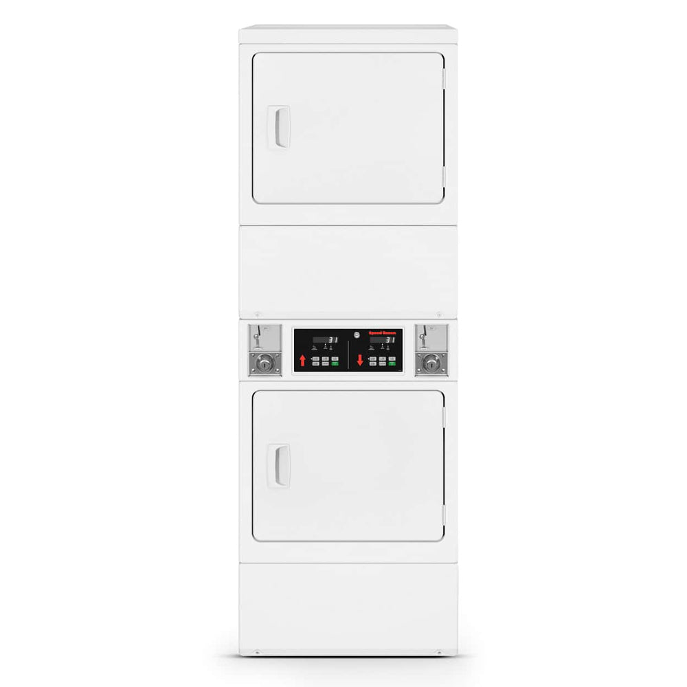 Speed Queen SSGNCFGS116TW01 Commercial Coin-Operated Stacked Gas Dryer
