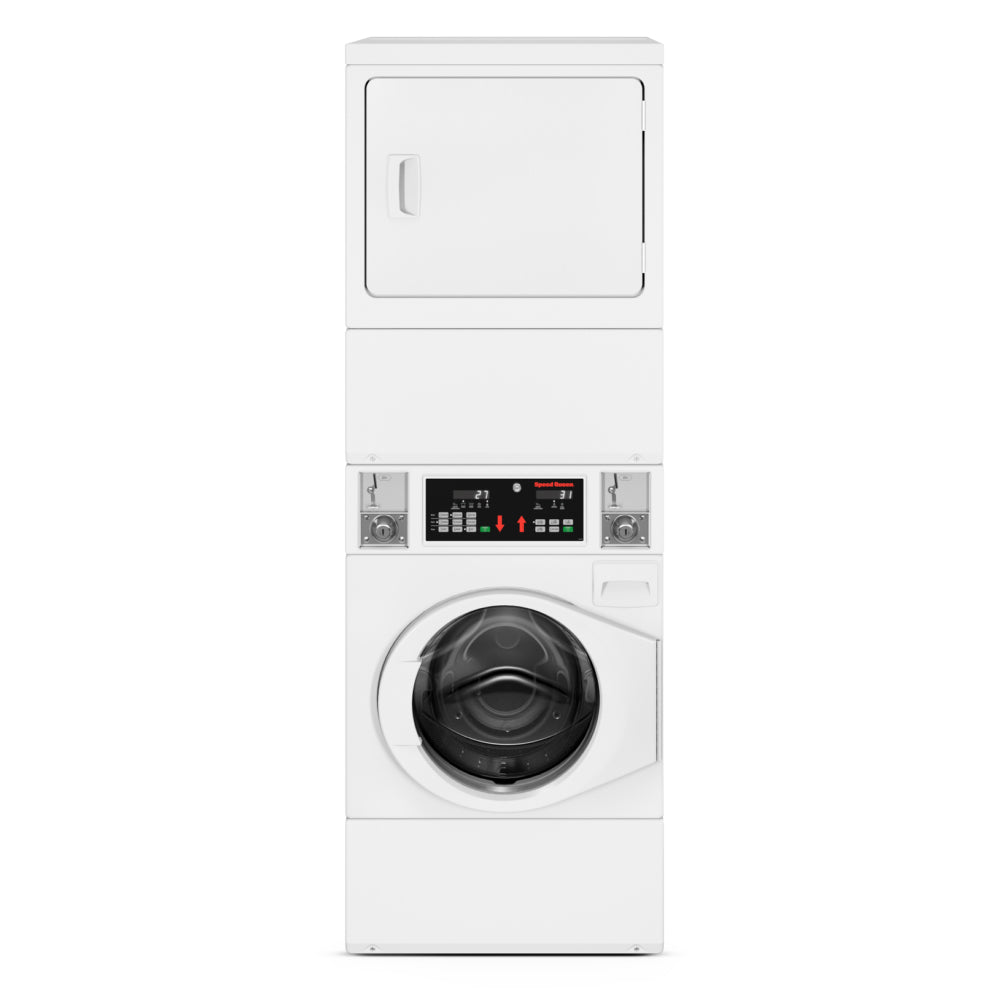 Speed Queen STENCFSP178TW01 Commercial Coin-Operated Stacked Washer / Electric Dryer